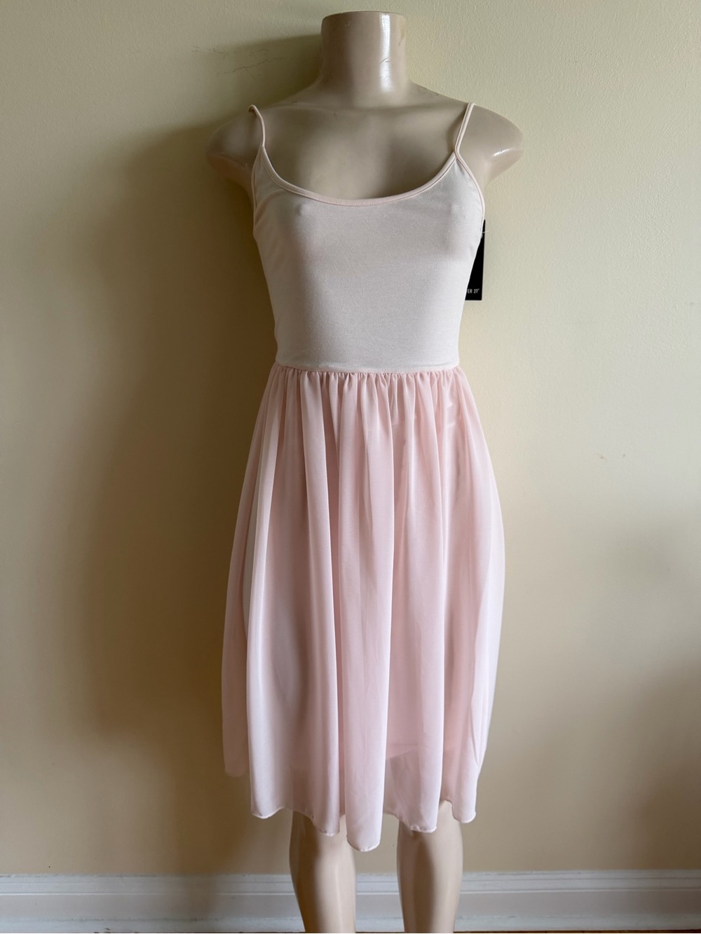 Light Blush Spaghetti Strap Midi Dress
